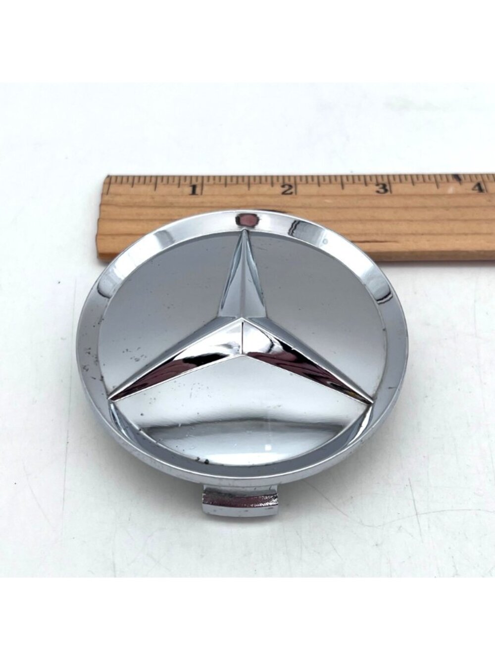 Set Of 4 Chrome Mercedes-Benz Wheel Center Caps Hubcaps 9910005 2 Broken Tabs - Picture 9 of 12